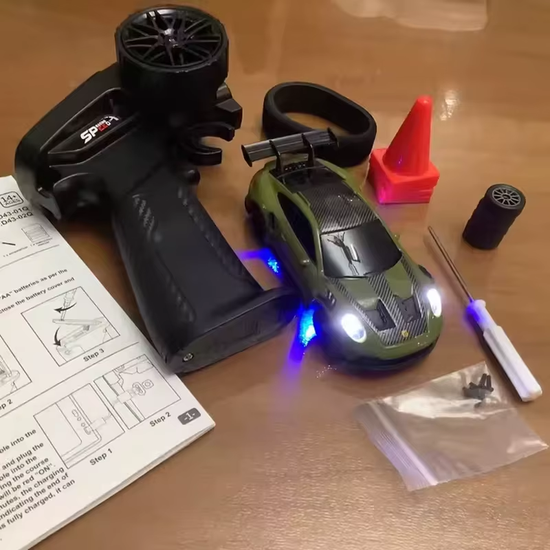 1/43 RC Drift Car with ESP Gyroscope - 4WD Metal Body, Full Proportional Control & Realistic Drifting - Perfect Gift for Kids!